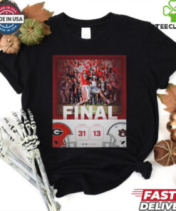 Georgia Bulldogs wins 31 13 Auburn Tigers football 2024 game final score shirt