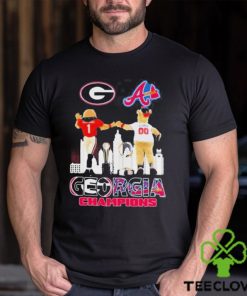 Georgia Champions Georgia Bulldogs And Atlanta Braves Mascot Sky 2023 Shirt 1 Georgia Champions Georgia Bulldogs And Atlanta Braves Mascot Sky 2023 Shirt