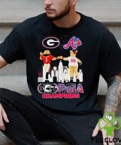 Georgia Champions Georgia Bulldogs And Atlanta Braves Mascot Sky 2023 Shirt 3 Georgia Champions Georgia Bulldogs And Atlanta Braves Mascot Sky 2023 Shirt