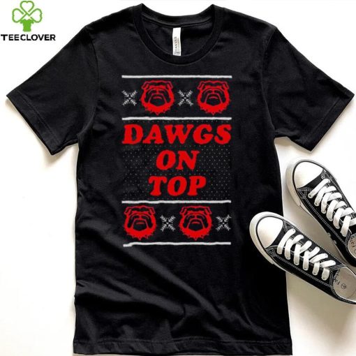 Georgia Dawgs On Top Tacky Christmas Ugly Shirt