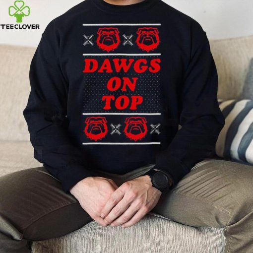 Georgia Dawgs On Top Tacky Christmas Ugly Shirt