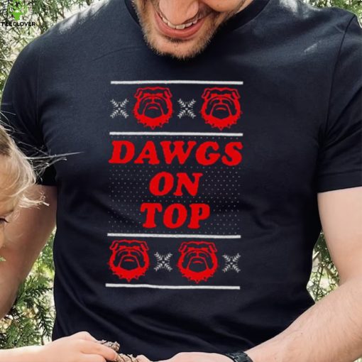 Georgia Dawgs On Top Tacky Christmas Ugly Shirt