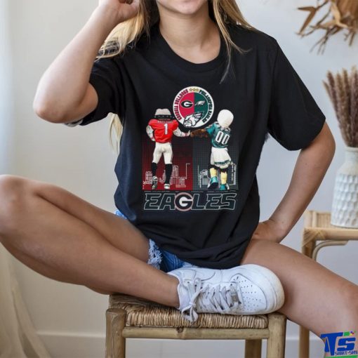 Georgia Eagles Hairy Dawg Georgia Bulldogs and Swoop Philadelphia Eagles shirt