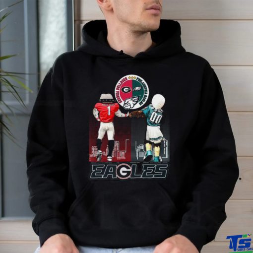 Georgia Eagles Hairy Dawg Georgia Bulldogs and Swoop Philadelphia Eagles shirt