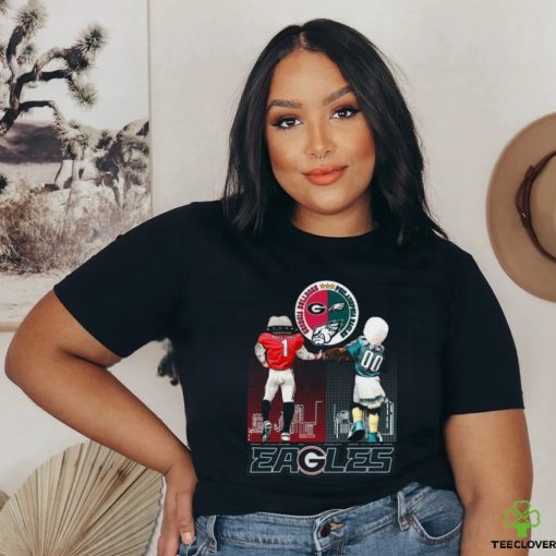 Georgia Eagles Hairy Dawg Georgia Bulldogs and Swoop Philadelphia Eagles shirt