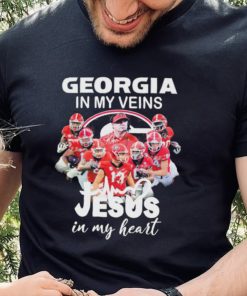 Georgia Football 2022 In My Veins Jesus In My Hearts Signatures Shirt