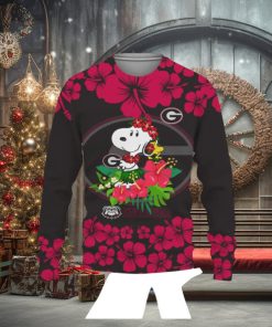 Georgia Football Champions Sports Hibiscus Hawaiian Patterns Shirt Christmas Sweater