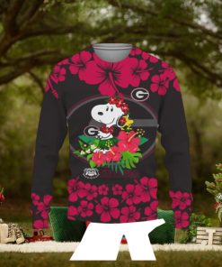 Georgia Football Champions Sports Hibiscus Hawaiian Patterns Shirt Christmas Sweater