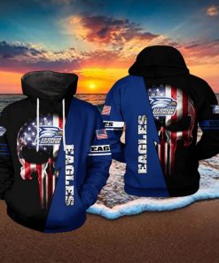 Georgia Southern Eagles NCAA US Flag Skull 3D Printed Hoodie