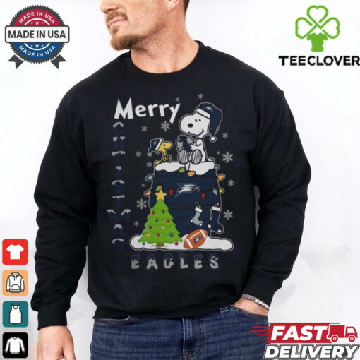 Georgia Southern Eagles Snoopy And Woodstock Merry Christmas Shirt