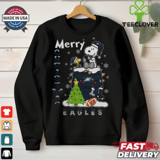 Georgia Southern Eagles Snoopy And Woodstock Merry Christmas Shirt