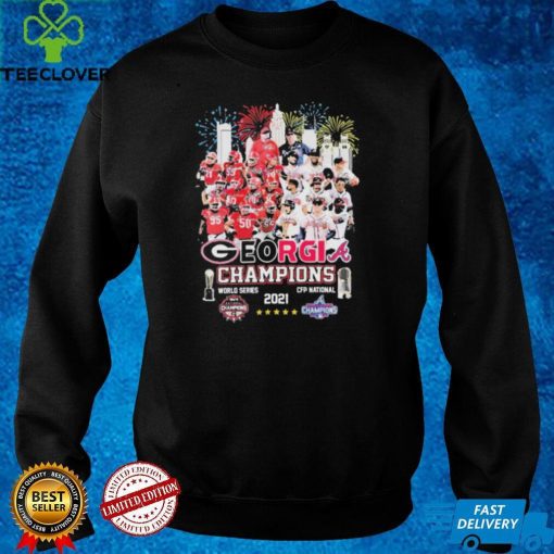 Georgia Sport Team Champions 2021 World Series And CFP National Signatures Shirt