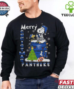 Georgia State Panthers Snoopy And Woodstock Merry Christmas Shirt