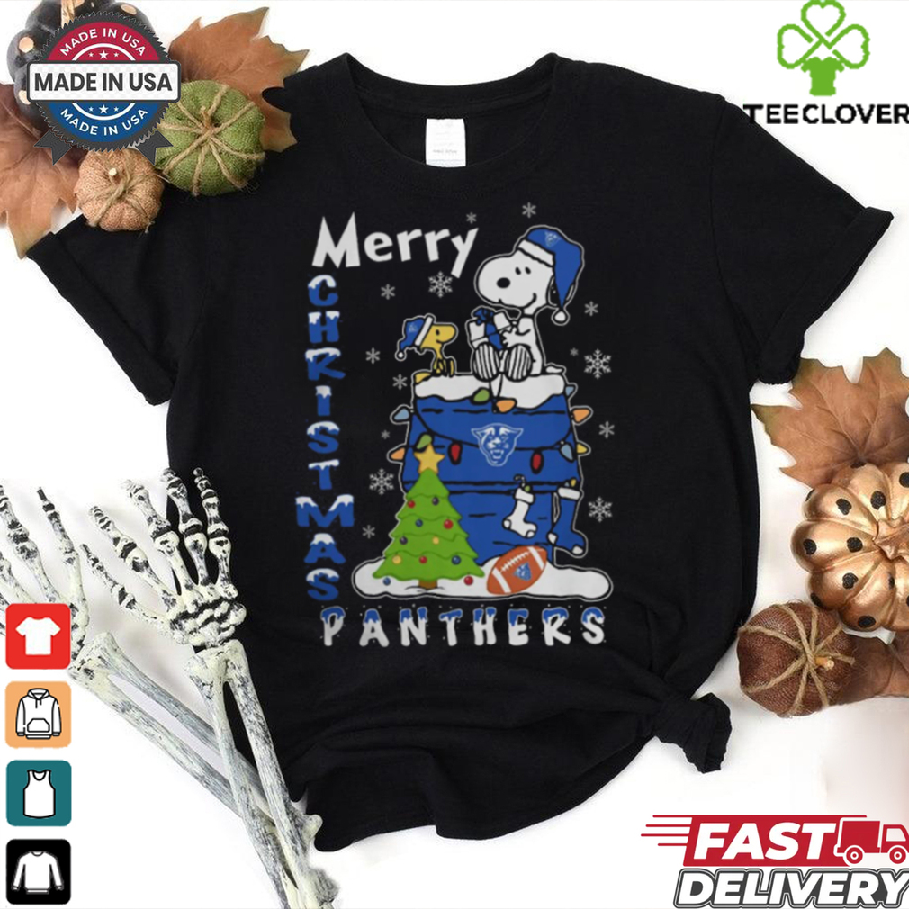 Georgia State Panthers Snoopy And Woodstock Merry Christmas Shirt Georgia State Panthers Snoopy And Woodstock Merry Christmas Shirt