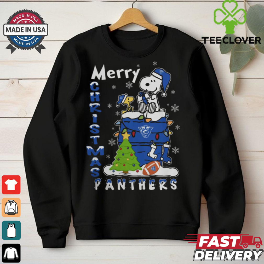 Georgia State Panthers Snoopy And Woodstock Merry Christmas Shirt Georgia State Panthers Snoopy And Woodstock Merry Christmas Shirt