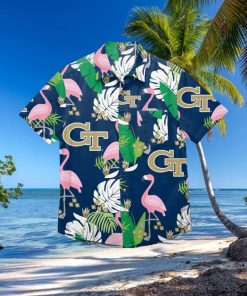 Georgia Tech Yellow Jackets Floral Hawaiian Shirt