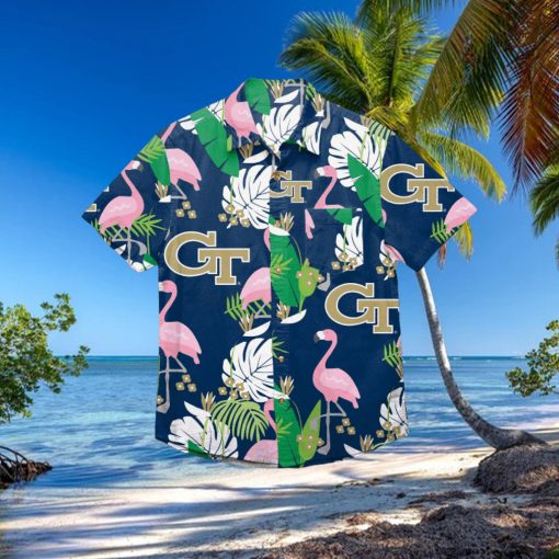 Georgia Tech Yellow Jackets Floral Hawaiian Shirt