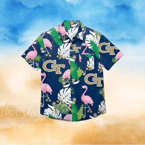 Georgia Tech Yellow Jackets Floral Hawaiian Shirt