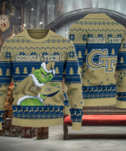 Georgia Tech Yellow Jackets Grinch Ugly Christmas Sweater
