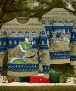 Georgia Tech Yellow Jackets Grinch Ugly Christmas Sweater