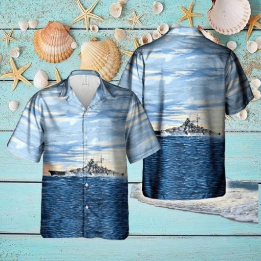 German Navy Battleship Bismarck WWII Hawaiian Shirt