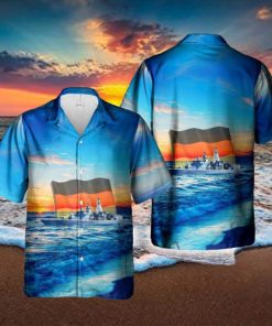 German Navy Deutsche Marine Frigate Lubeck (F214) Hawaiian Shirt