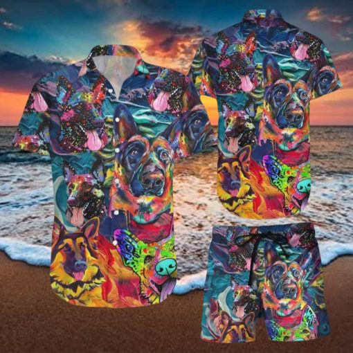 German Shepherd Hawaiian Shirt & Short For Men And Women