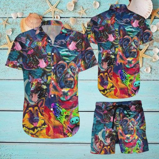 German Shepherd Hawaiian Shirt & Short For Men And Women