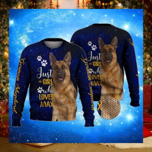 German Shepherd Just A Girl Who Love Dog Customized Ugly Christmas Sweater