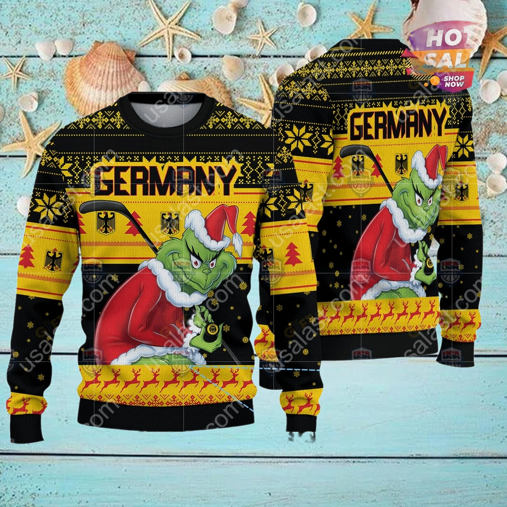 Germany Ice Hockey Team Grinch Hockey Stick Ugly Christmas Sweater Germany Ice Hockey Team Grinch Hockey Stick Ugly Christmas Sweater