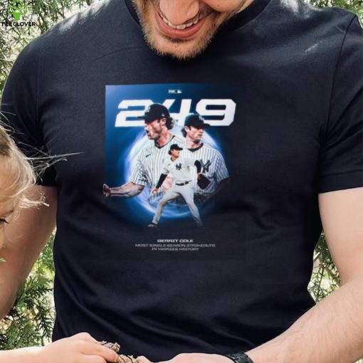 Gerrit Cole 249 Most Single Season Strikeouts In Yankees History Shirt