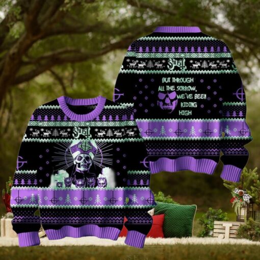 Ghost But Through All The Sorrow We’ve Been Riding High Christmas Ugly Sweater