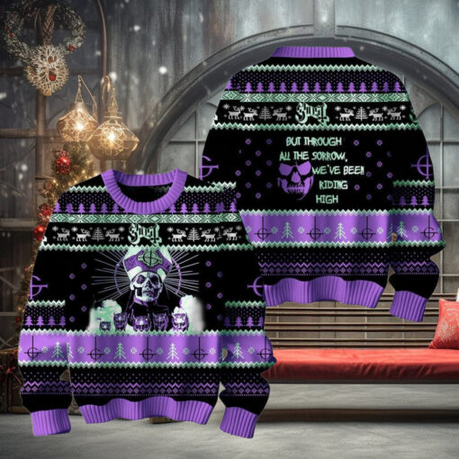 Ghost But Through All The Sorrow We’ve Been Riding High Christmas Ugly Sweater