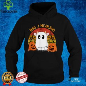 Ghost Cow M.o.o I Mean Boo Pumpkins Moon Halloween T Shirt