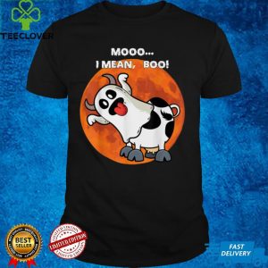 Ghost Cow Moo I Mean Boo Pumpkin Moon Halloween T Shirt (1)