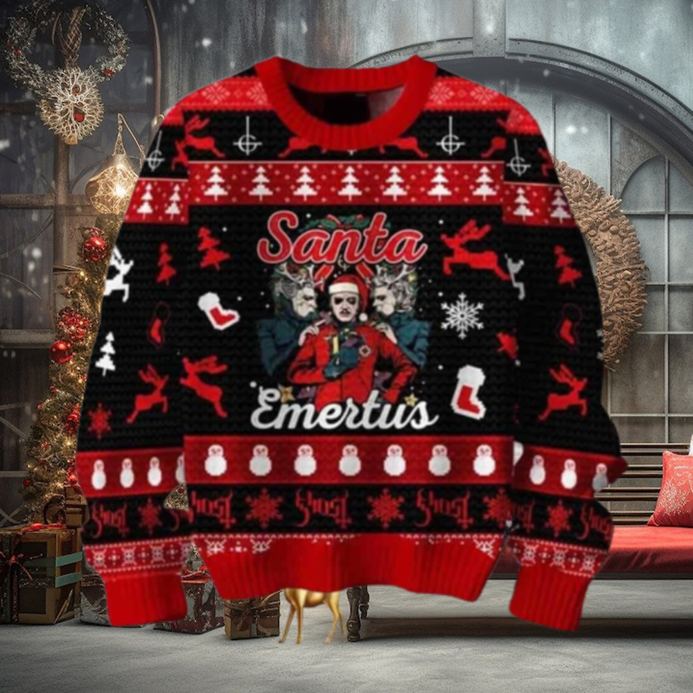 Ghost Merry Christmas Santa Emertus Chirstmas Gifts 2024 Xmas For Family And Friends Ugly Sweater Ghost Merry Christmas Santa Emertus Chirstmas Gifts 2024 Xmas For Family And Friends Ugly Sweater