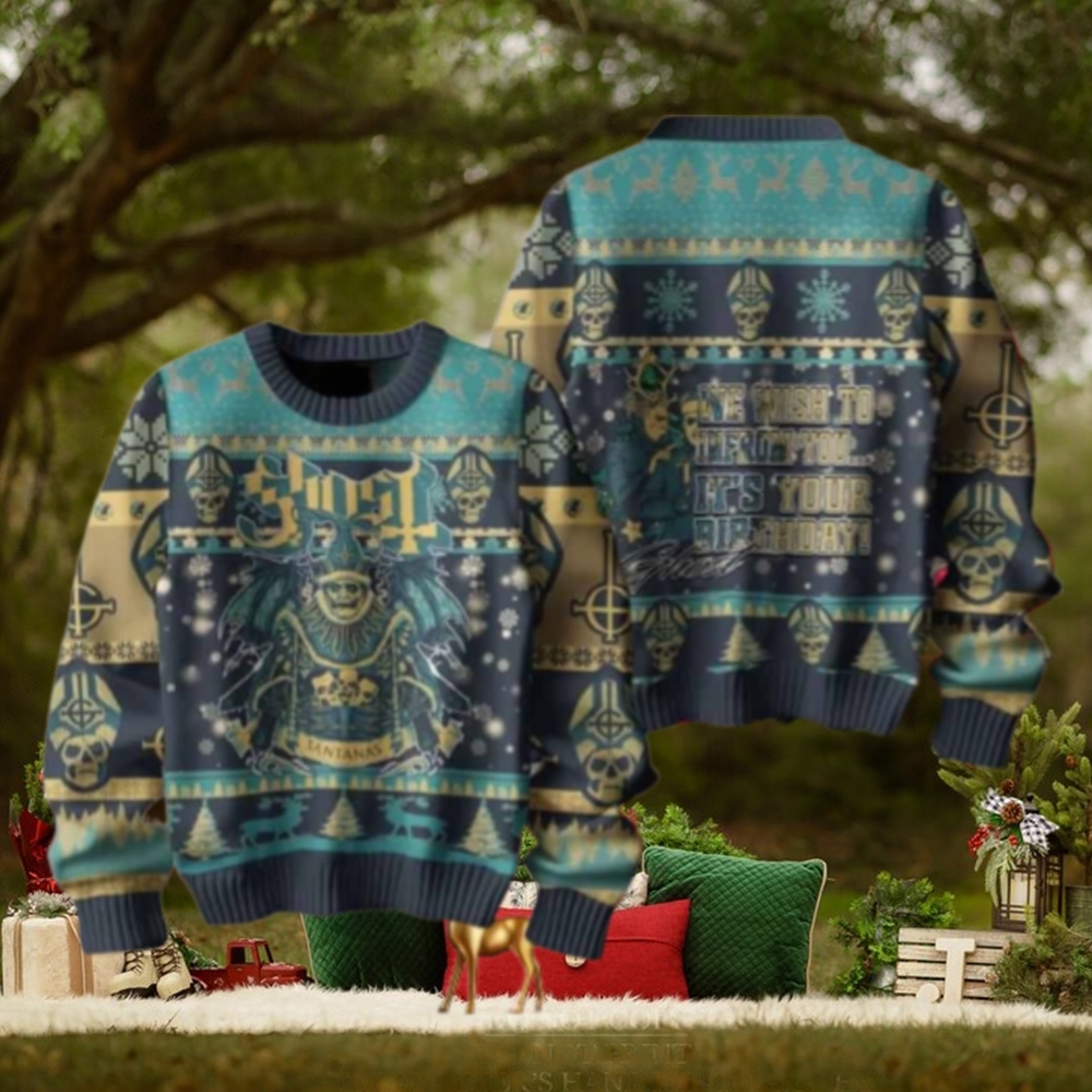 Ghost We Wish To Inform You Its Your Birthday Chirstmas Gifts 2024 Xmas For Family And Friends Ugly Sweater Ghost We Wish To Inform You Its Your Birthday Chirstmas Gifts 2024 Xmas For Family And Friends Ugly Sweater
