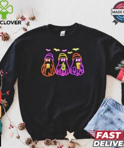 Ghost drinking coffee Halloween neon shirt