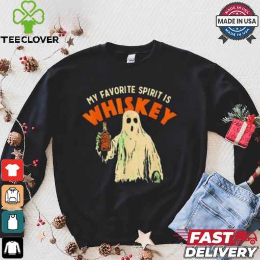 Ghost my favorite spirit is whiskey Halloween shirt
