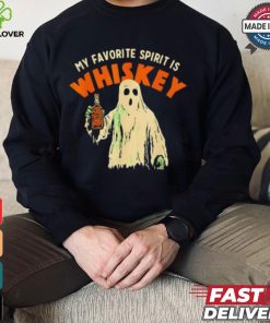 Ghost my favorite spirit is whiskey Halloween shirt