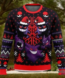 Ghosts Gengar Ghastly Pokemon Ugly Christmas Sweater Unisex 3D Christmas Sweater Gift