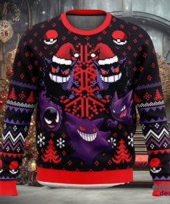 Ghosts Gengar Ghastly Pokemon Ugly Christmas Sweater Unisex 3D Christmas Sweater Gift