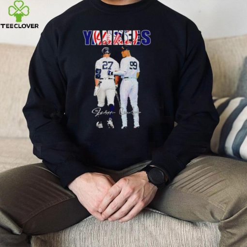 Giancarlo Stanton and Aaron Judge New York Yankees signatures hoodie, sweater, longsleeve, shirt v-neck, t-shirt