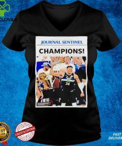 Giannis Antetokounmpo Journal Sentinel Champions shirt