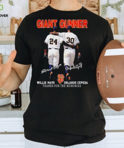 Giant Gunner Willie Mays and Orlando Cepeda signature thanks for the memories T Shirt