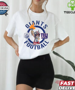 Giants Football NFL Rush Zone Cartoon Character Shirt featuring a fun, animated design of the New York Giants’ mascot and characters from the NFL Rush Zone, perfect for fans who love a playful and spirited take on their team pride.