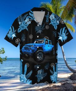 Gift For Dad Blue Jeep Black Unisex Hawaiian Shirts