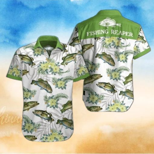 Gift For Father Fishing Reaper Green Tropical Unisex Hawaiian Shirts