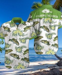 Gift For Father Fishing Reaper Green Tropical Unisex Hawaiian Shirts