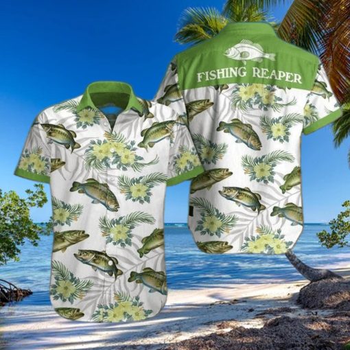 Gift For Father Fishing Reaper Green Tropical Unisex Hawaiian Shirts